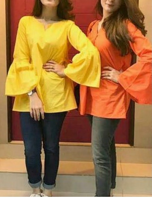 bell sleeves kurti and jeans