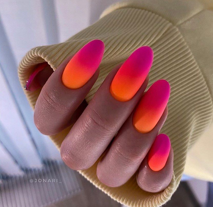 vibrant ombre nails