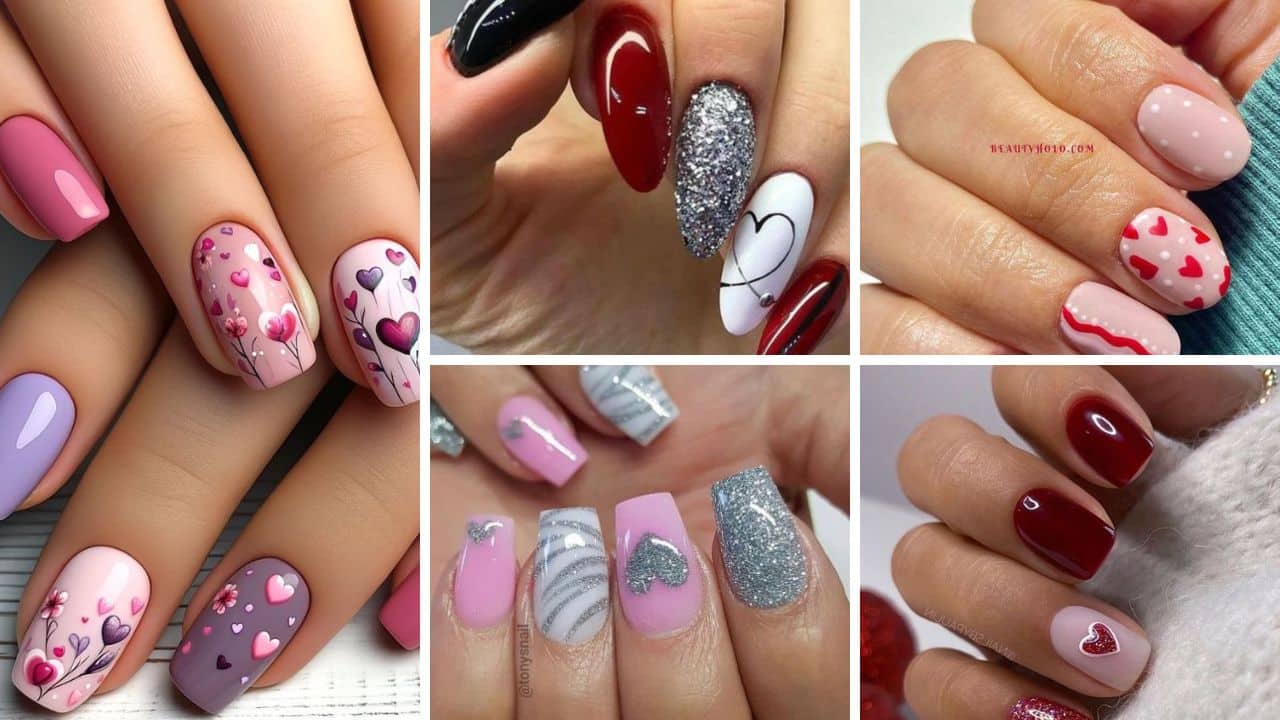 short nail designs valentine's day